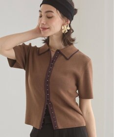 WEGO 【ANGIE VINTAGE/サマーニット】フロントホックポロニット