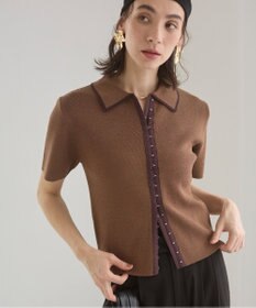 WEGO 【ANGIE VINTAGE/サマーニット】フロントホックポロニット