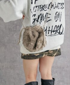 WEGO ファー巾着チェーンショルダー