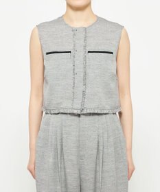 uncrave リネンライクツイル ジレブラウス