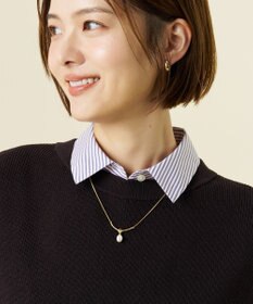 J.PRESS LADIES ノットメタル パール ネックレス ゴールド系