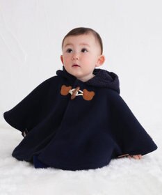 MIKI HOUSE HOT BISCUITS お耳付きボアフリース ダッフルマントギフトセット【BOX付き】