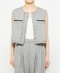 uncrave リネンライクツイル ジレブラウス