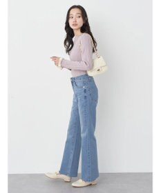 earth music&ecology 配色フリルニットプルオーバー