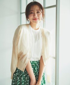 Feroux 【洗える】Vネックシアー カーデ