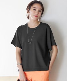 自由区 S 【接触冷感・UVカット・洗える】クレープストレッチAライン ニット