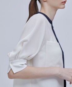 BEIGE， SIBYLLE /  配色カラーパフスリーブブラウス