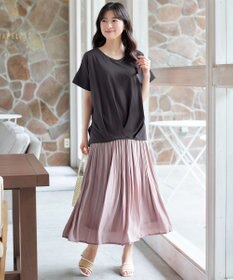 Tiaclasse 【安田美沙子さん着用】ヴィンテージサテンプリーツスカート
