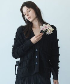 自由区 【カトリエムブーケ】Check frange フリンジカーディガン