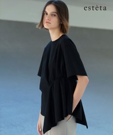 23区 【エステータ】コットンコンプレッシャージャージー タックデザイン カットソー