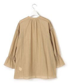 23区 【先行予約】リネンミックスシアースラブ ギャザーブラウス
