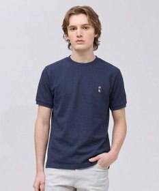 J.PRESS MEN 新デザイン【BULLDOG BOY】カノコレジメン クルーネック Tシャツ ネイビー系