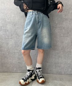 WEGO ワイドハーフデニムパンツ