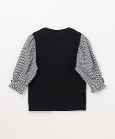 ANY KIDS 袖ギンガム 七分袖 Tシャツ