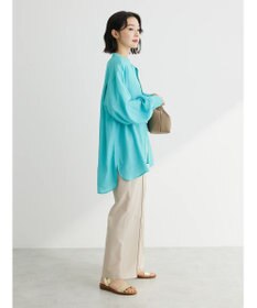 Green Parks 綿麻混イージーワイドパンツ