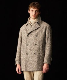 JOSEPH ABBOUD 【イタリア素材/軽量/中綿キルト裏地】ワイドカルゼ ウールジャージー コート