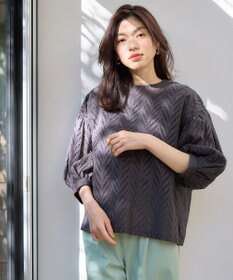 ANY 【洗濯機可】エンブロイダリーブラウス