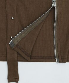 WEGO WジップスタッズクロップドSSトップス