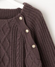 Feroux 【洗える】金釦ケーブル ニット