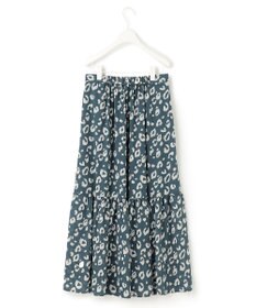 ICB 【洗える】レオパードプリント ティアードスカート