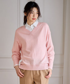 ANY 【手洗い可】イタリーヤーンウールカシミヤミックスＶネックプルオーバー