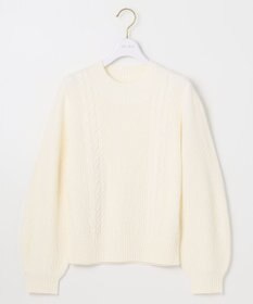 ANY SIS 【洗える】スフレケーブルパフスリーブ ニット