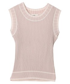 earth music&ecology ノースリーブラインニットプルオーバー