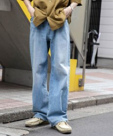 WEGO 【ユニセックス着用ITEM/SMLサイズ展開】デニムストレートパンツ