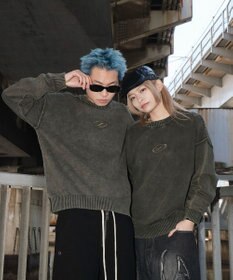 WEGO 【ユニセックス着用ITEM】ピグメントロゴニットプルオーバー