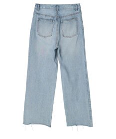 earth music&ecology ウ゛ィンテージ加工セルフカットワイドデニム