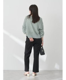 earth music&ecology 透かし編みテープヤーンカーディガン