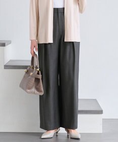 自由区 【XSサイズ～/洗える/セット可】キュプラリネンシャンタン ワイドパンツ