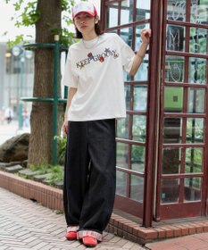 WEGO 【ユニセックス着用ITEM/機能T】接触冷感モチーフ刺繍グラフィックT（SS）