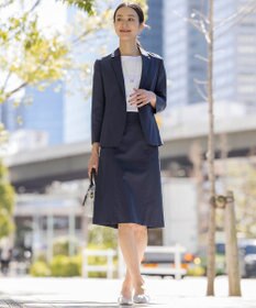 J.PRESS LADIES 【セットアップ対応・洗える・撥水・防汚】コットンFITTYシャーク テーラード ジャケット