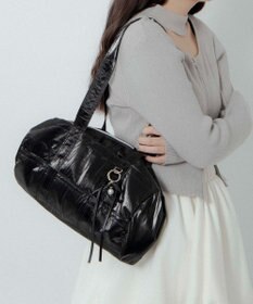 WEGO サテンリボンチャーム付きボストンバッグ