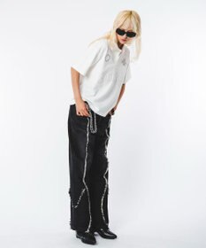 WEGO 【ユニセックス着用ITEM】ブリーチグラフィックポロシャツ（SS）