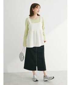 Green Parks フロントＺＩＰセミフレアスカート