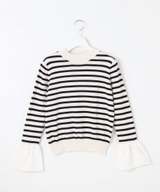 Feroux 【洗える】袖フレアボーダー ニット