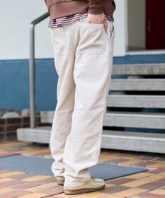WEGO 【ユニセックス着用ITEM/ウエストゴム/SMLサイズ展開】コーデュロイイージーストレートパンツ