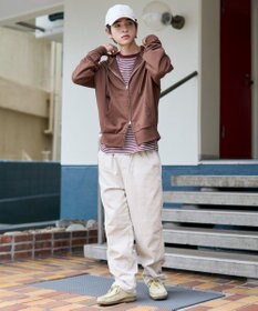 WEGO 【ユニセックス着用ITEM/ウエストゴム/SMLサイズ展開】コーデュロイイージーストレートパンツ