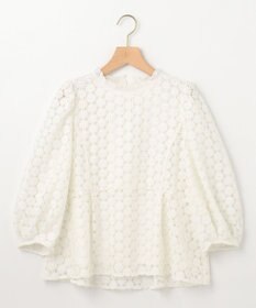 組曲 S 【WEB限定】フラワーレース ペプラムトップス