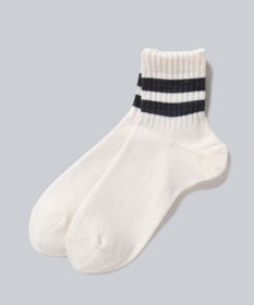 WHITE MAILS 【UNISEX】PAPER STRIPE SHORT ソックス