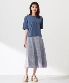 J.PRESS LADIES 【洗える】アセVis ギンガム スカート