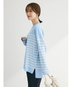 Green Parks ラメ入りボーダーニットプルオーバー