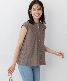 組曲 L エンブロイダリーレースノースリーブ ブラウス