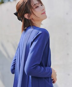 Tiaclasse 【洗える】ストライプ編みフレアニットチュニック