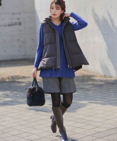 Tiaclasse 【洗える】ストライプ編みフレアニットチュニック