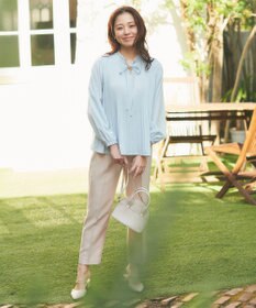 Feroux プリーツコンビ ブラウス