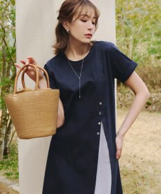 Tiaclasse 【UVケア・接触冷感】”あまラク” アシメプリーツカットソーワンピース