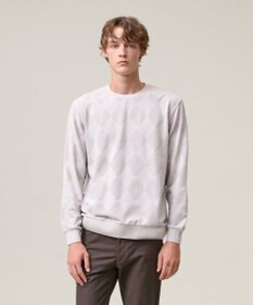 J.PRESS MEN アーガイルワントーンリンクス ロングスリーブ Tシャツ